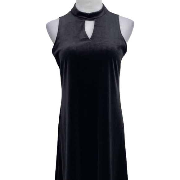 WORTHINGTON Black Velvet Velour Sleeveless Keyhole Cocktail Dress Size M - Picture 9 of 16
